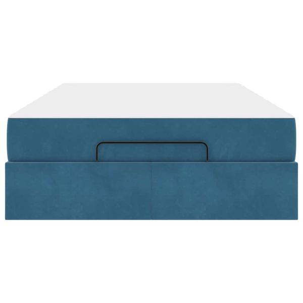Bettgestell mit Speicher Blau 120 x 200 cm Samt