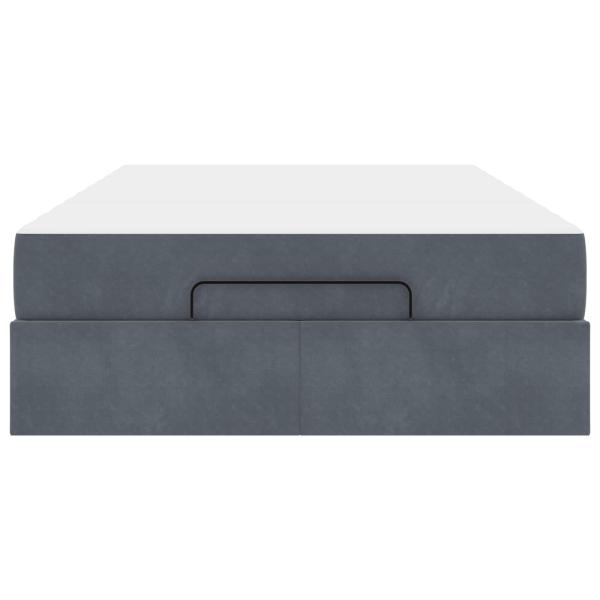 Bettgestell mit Speicher Dunkelgrau 140 x 190 cm Samt