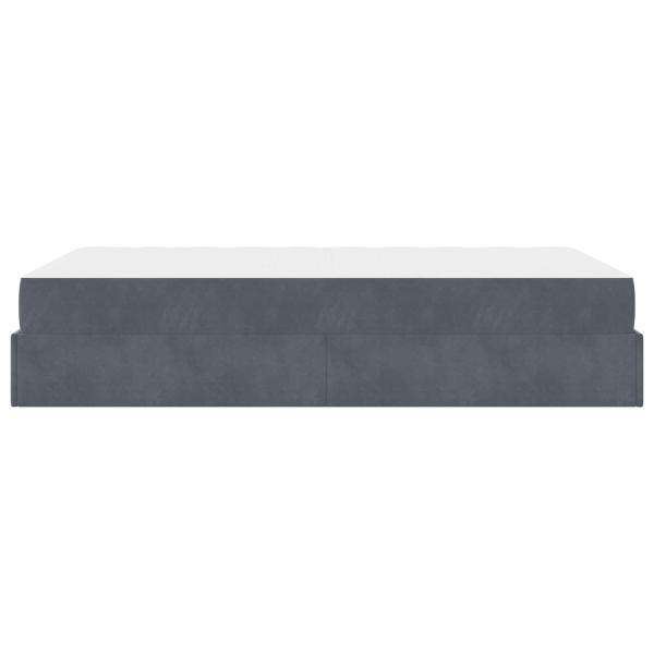 Bettgestell mit Speicher Dunkelgrau 140 x 190 cm Samt