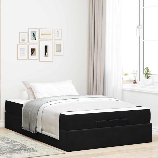 ARDEBO.de - Bettgestell mit Speicher Schwarz 140 x 190 cm Samt
