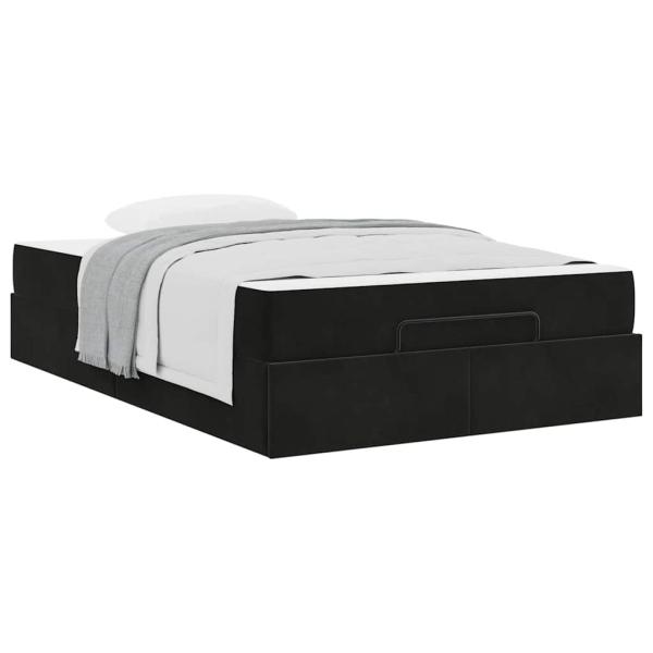 Bettgestell mit Speicher Schwarz 140 x 190 cm Samt
