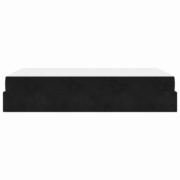 Bettgestell mit Speicher Schwarz 140 x 190 cm Samt
