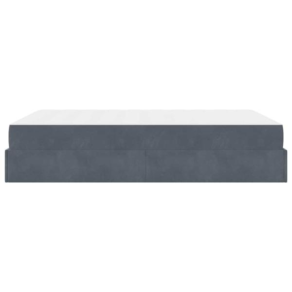 Bettgestell mit Speicher Dunkelgrau 140 x 200 cm Samt