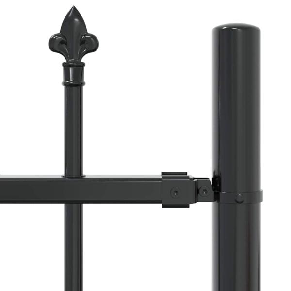 Gartenzaun Grau 165 cm Pulverbeschichteter Stahl