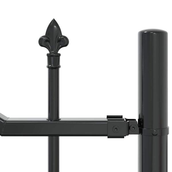 Gartenzaun Grau 190 cm Pulverbeschichteter Stahl