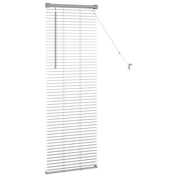 Fenster Jalousie mit Vorhängen Silber 80 x 130 cm Aluminium