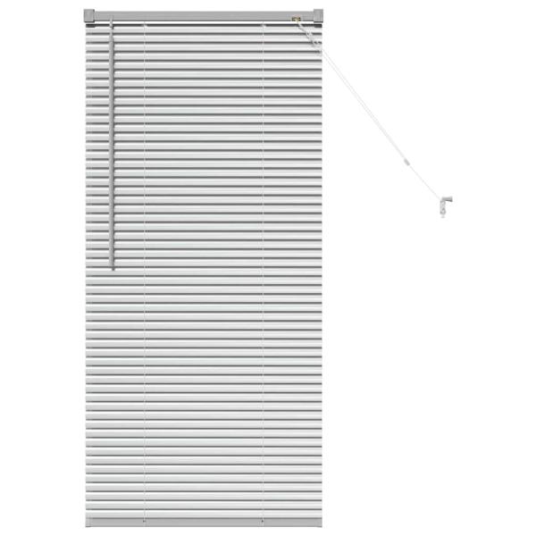 Fenster Jalousie mit Vorhängen Silber 60 x 130 cm Aluminium