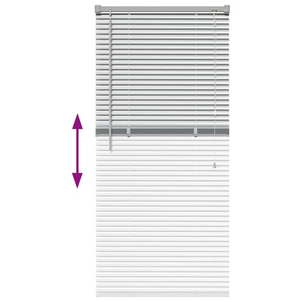 Fenster Jalousie mit Vorhängen Silber 60 x 130 cm Aluminium