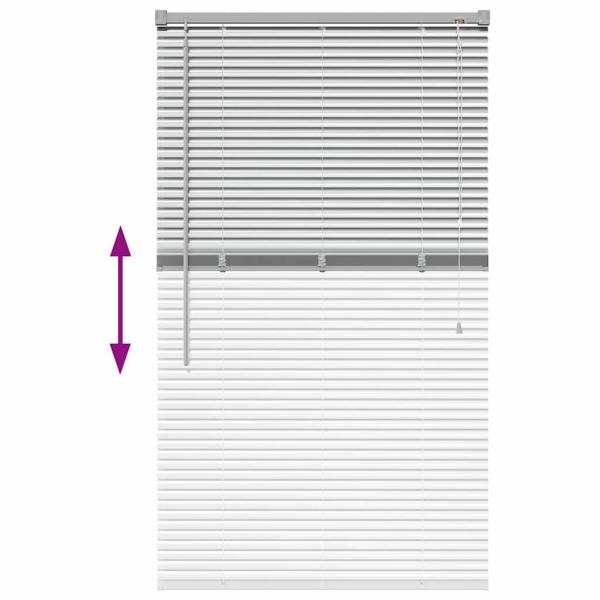 Fenster Jalousie mit Vorhängen Silber 80 x 130 cm Aluminium