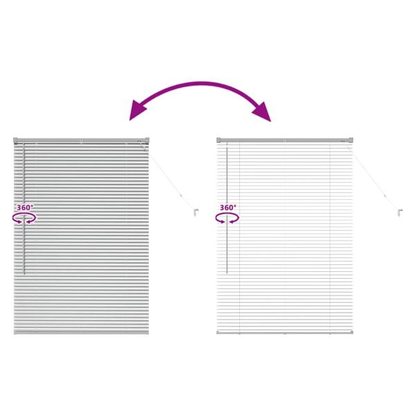 Fenster Jalousie mit Vorhängen Silber 80 x 130 cm Aluminium