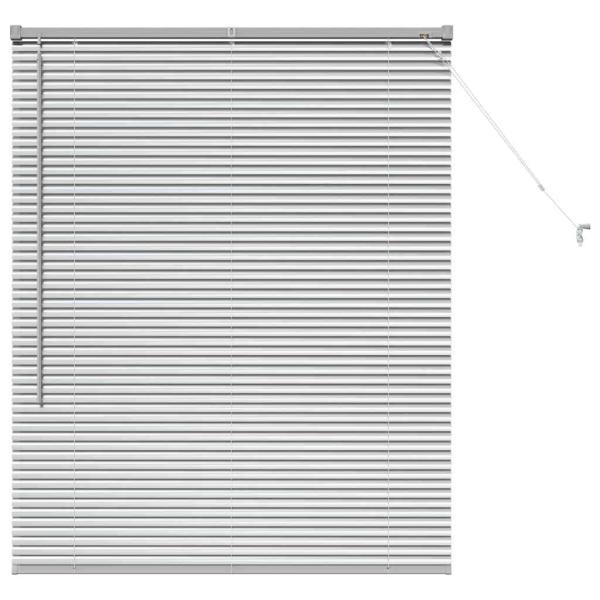 Fenster Jalousie mit Vorhängen Silber 105 x 130 cm Aluminium
