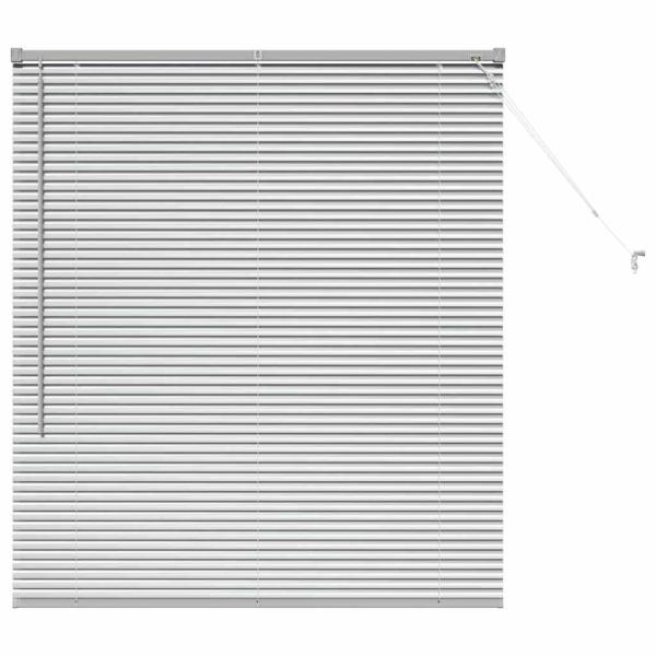 Fenster Jalousie mit Vorhängen Silber 80 x 130 cm Aluminium