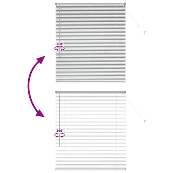 Fenster Jalousie mit Vorhängen Silber 80 x 130 cm Aluminium