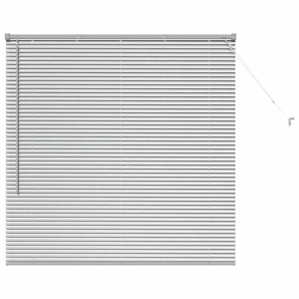 Fenster Jalousie mit Vorhängen Silber 130 x 130 cm Aluminium