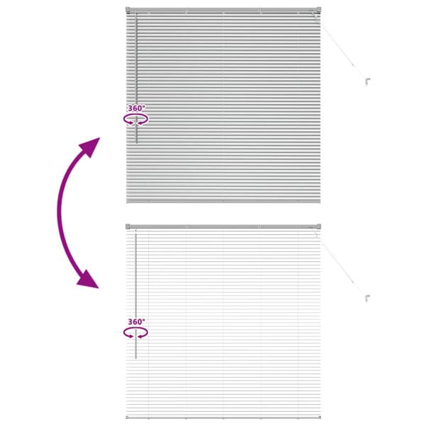 Fenster Jalousie mit Vorhängen Silber 130 x 130 cm Aluminium