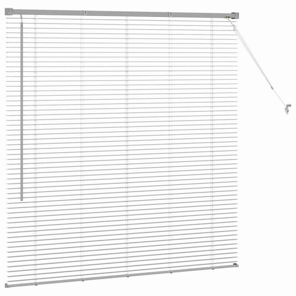 Fenster Jalousie mit Vorhängen Silber 130 x 130 cm Aluminium