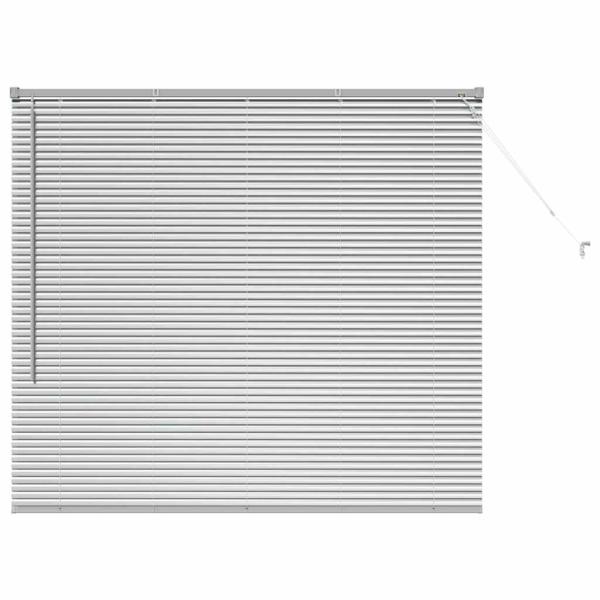 Fenster Jalousie mit Vorhängen Silber 80 x 130 cm Aluminium