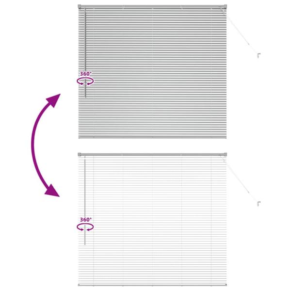 Fenster Jalousie mit Vorhängen Silber 80 x 130 cm Aluminium