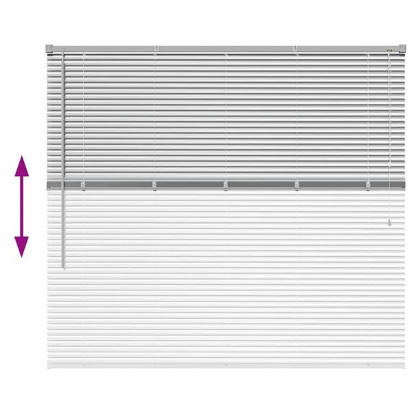 Fenster Jalousie mit Vorhängen Silber 80 x 130 cm Aluminium