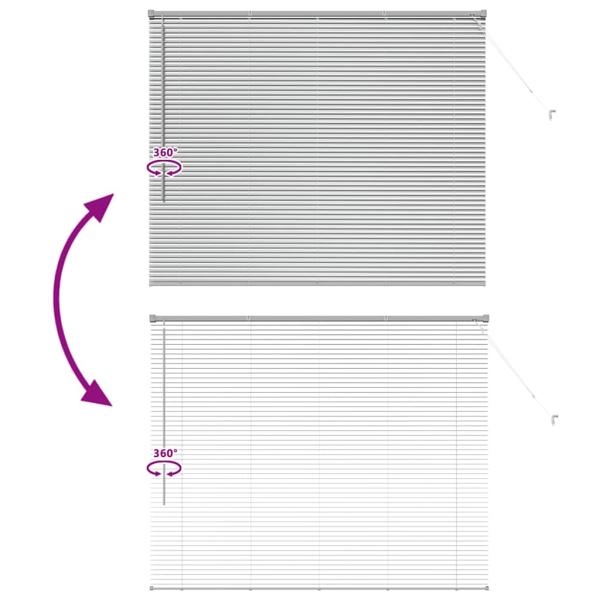 Fenster Jalousie mit Vorhängen Silber 80 x 130 cm Aluminium