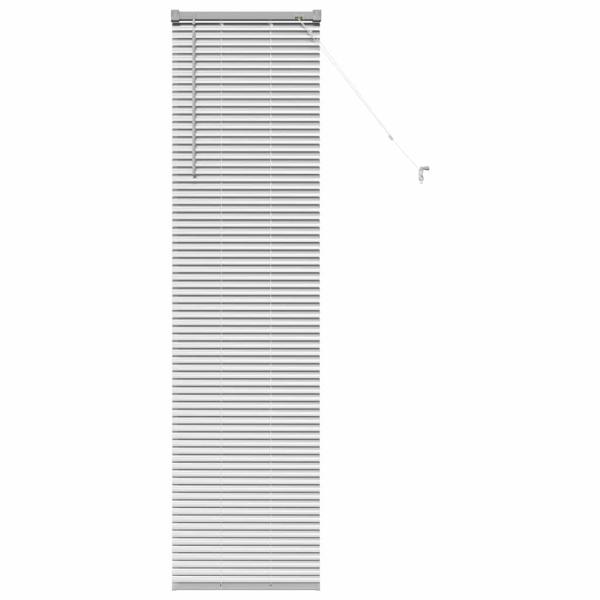 Fenster Jalousie mit Vorhängen Silber 80 x 130 cm Aluminium