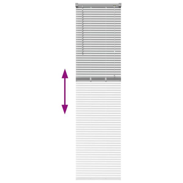 Fenster Jalousie mit Vorhängen Silber 80 x 130 cm Aluminium