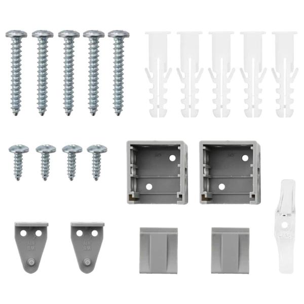 Fenster Jalousie mit Vorhängen Silber 80 x 130 cm Aluminium