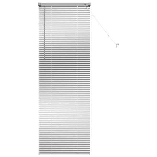 Fenster Jalousie mit Vorhängen Silber 80 x 130 cm Aluminium