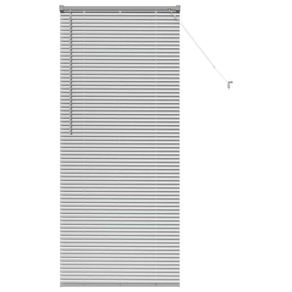 Fenster Jalousie mit Vorhängen Silber 80 x 130 cm Aluminium