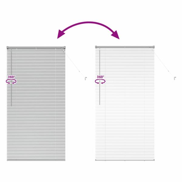 Fenster Jalousie mit Vorhängen Silber 80 x 130 cm Aluminium