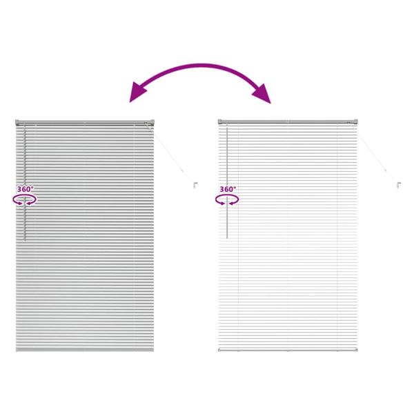 Fenster Jalousie mit Vorhängen Sonstiges Silber 100 x 175 cm Aluminium