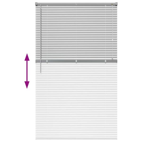 Fenster Jalousie mit Vorhängen Sonstiges Silber 100 x 175 cm Aluminium