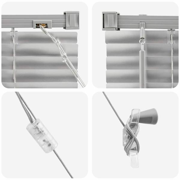 Fenster Jalousie mit Vorhängen Sonstiges Silber 100 x 175 cm Aluminium