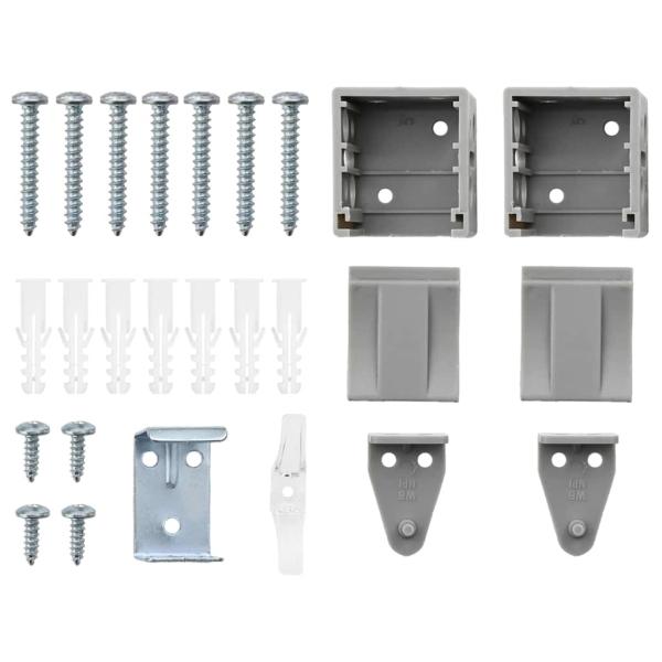 Fenster Jalousie mit Vorhängen Sonstiges Silber 100 x 175 cm Aluminium