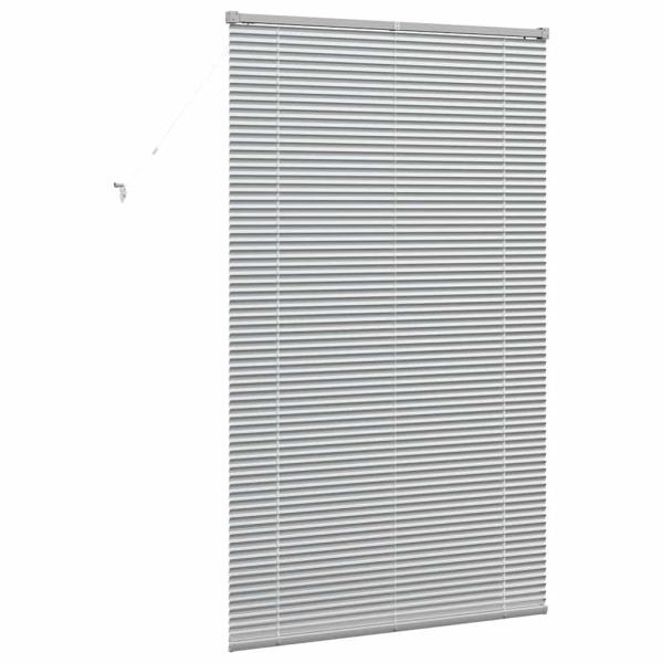 Fenster Jalousie mit Vorhängen Sonstiges Silber 105 x 175 cm Aluminium
