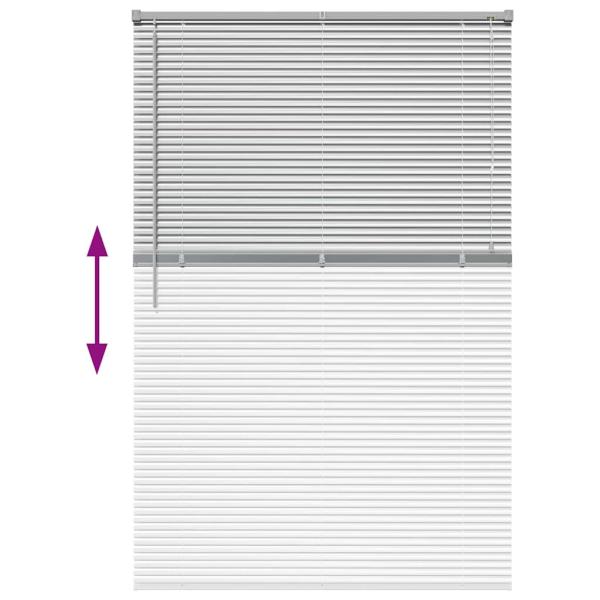 Fenster Jalousie mit Vorhängen Sonstiges Silber 80 x 130 cm Aluminium