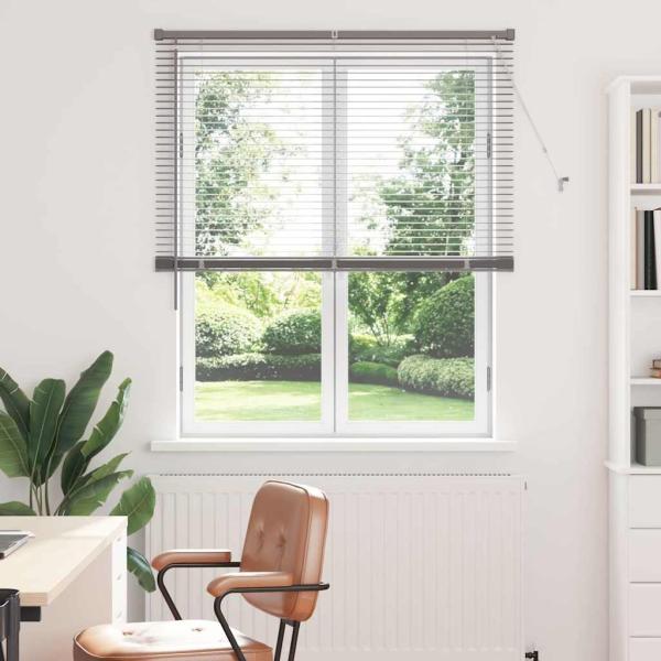 ARDEBO.de - Fenster Jalousie mit Vorhängen Sonstiges Silber 120 x 175 cm Aluminium