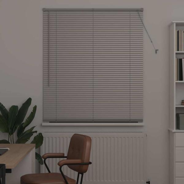 Fenster Jalousie mit Vorhängen Sonstiges Silber 120 x 175 cm Aluminium