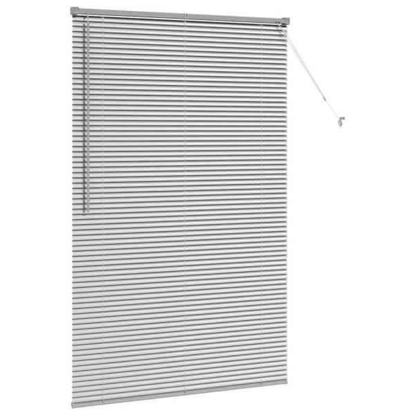 Fenster Jalousie mit Vorhängen Sonstiges Silber 120 x 175 cm Aluminium