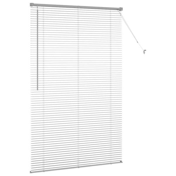 Fenster Jalousie mit Vorhängen Sonstiges Silber 120 x 175 cm Aluminium