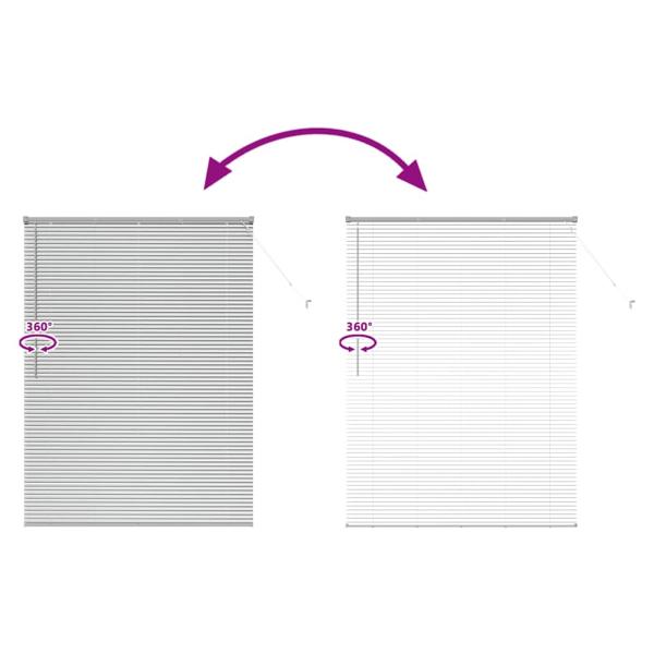 Fenster Jalousie mit Vorhängen Sonstiges Silber 125 x 175 cm Aluminium