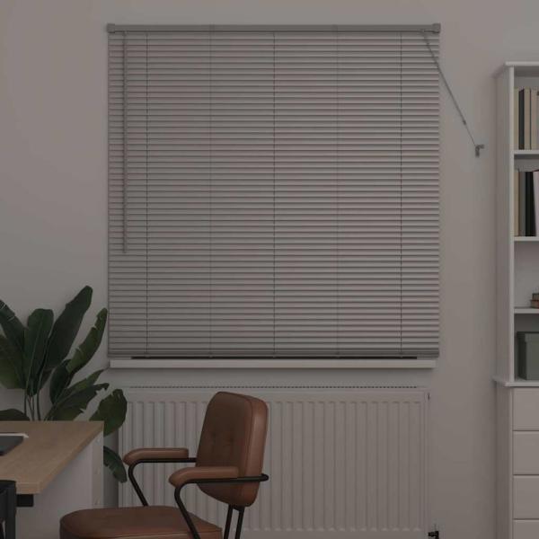 Fenster Jalousie mit Vorhängen Sonstiges Silber 135 x 175 cm Aluminium