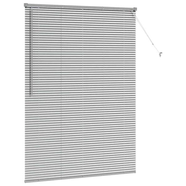 Fenster Jalousie mit Vorhängen Sonstiges Silber 135 x 175 cm Aluminium