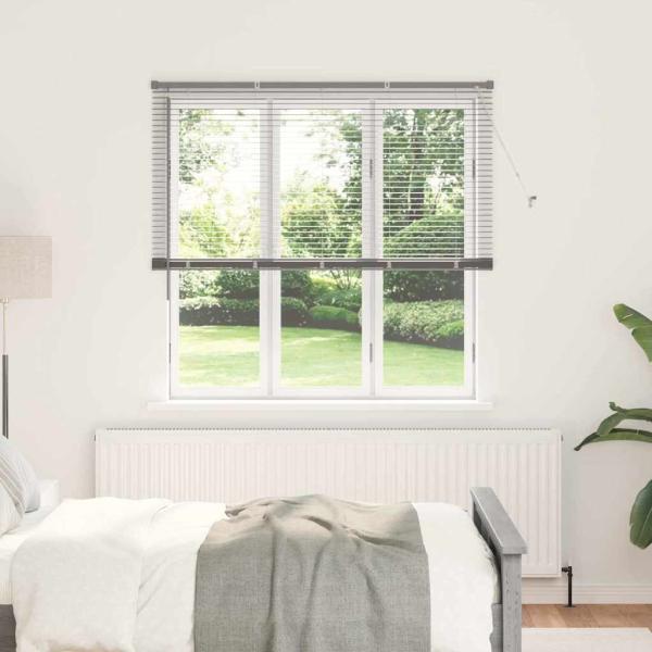 ARDEBO.de - Fenster Jalousie mit Vorhängen Sonstiges Silber 140 x 175 cm Aluminium