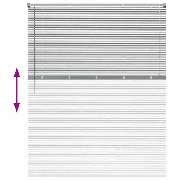 Fenster Jalousie mit Vorhängen Sonstiges Silber 140 x 175 cm Aluminium
