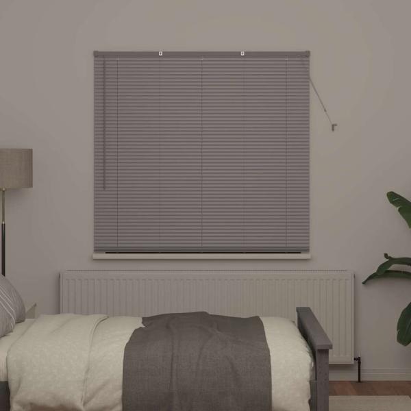 Fenster Jalousie mit Vorhängen Sonstiges Silber 140 x 175 cm Aluminium