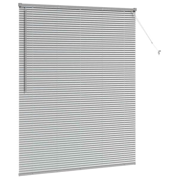 Fenster Jalousie mit Vorhängen Sonstiges Silber 140 x 175 cm Aluminium