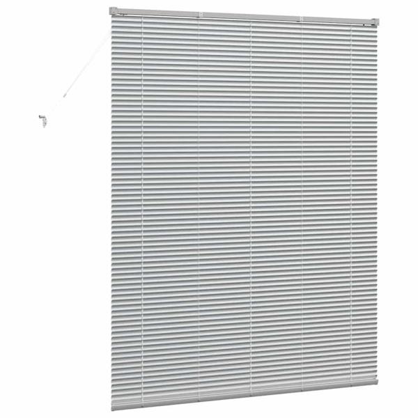 Fenster Jalousie mit Vorhängen Sonstiges Silber 140 x 175 cm Aluminium