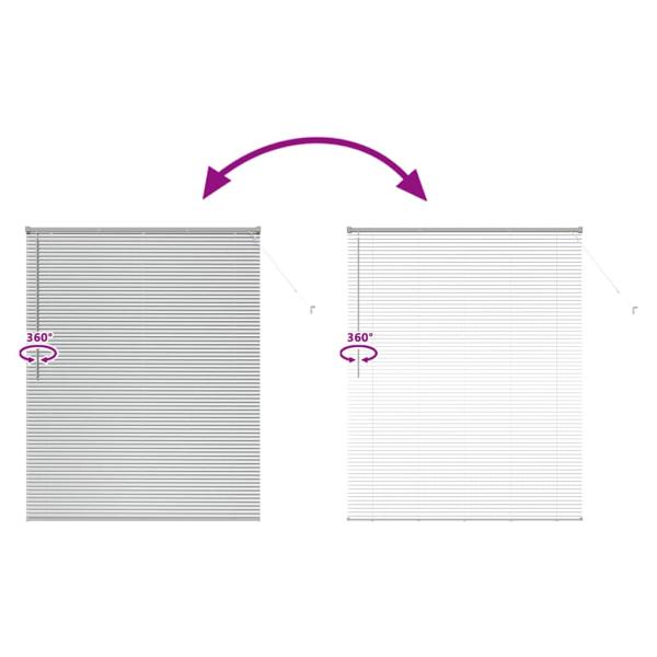 Fenster Jalousie mit Vorhängen Sonstiges Silber 80 x 130 cm Aluminium