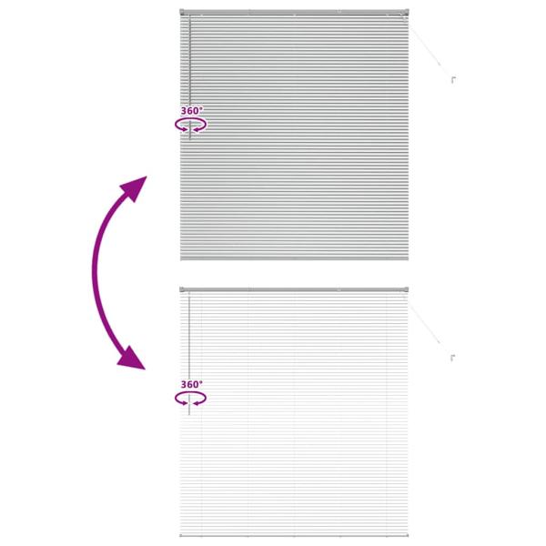 Fenster Jalousie mit Vorhängen Sonstiges Silber 80 x 130 cm Aluminium